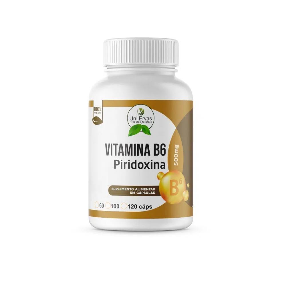 Vitamina B6 Piridoxina 500 Mg 60 Cápsulas